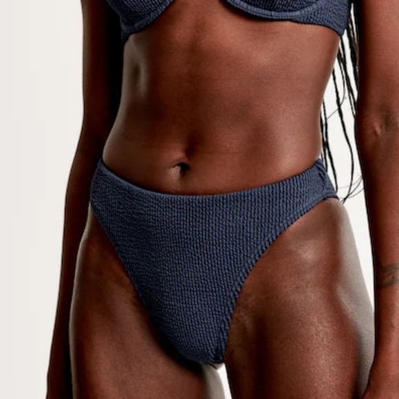 ABERCROMBIE & FITCH: Mid-Rise High-Leg Moderate Swim Bikini Bottoms - Picture 2 of 6